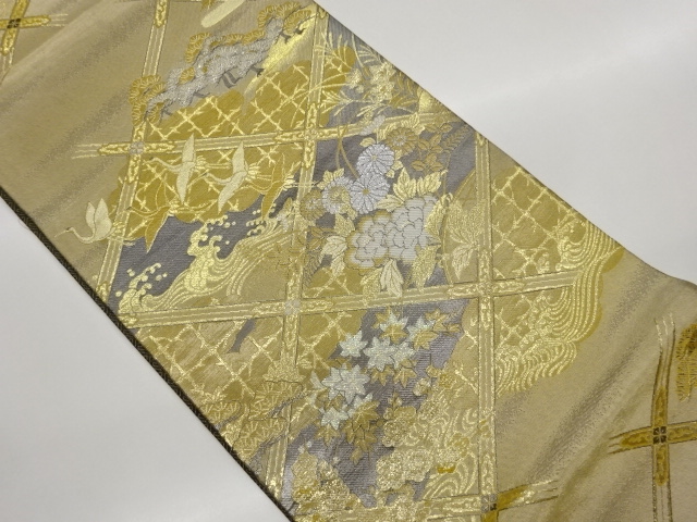 JAPANESE FUKURO OBI / WOVEN FLORAL PLANTS